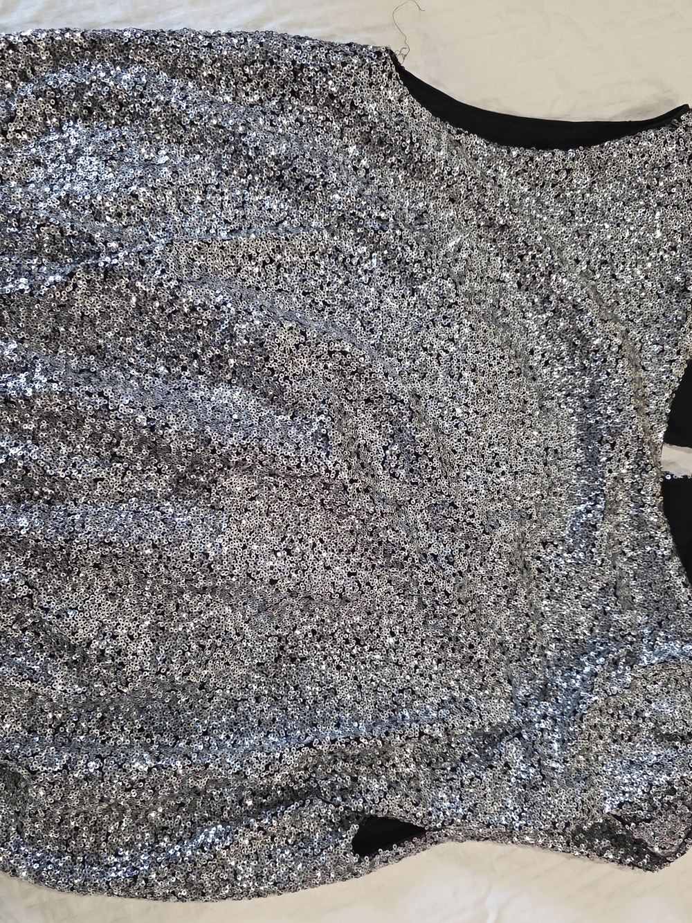 Express Silver Sequin Cocktail Dress